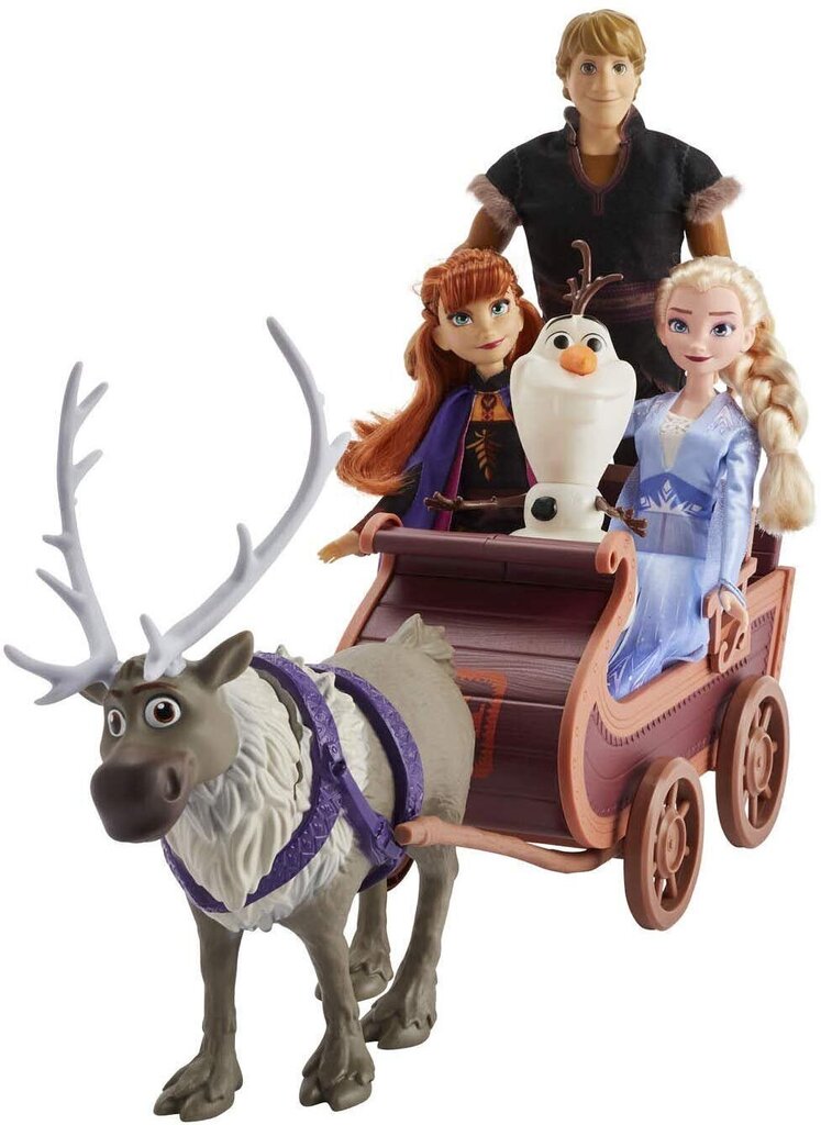 Nukkude ja kujukeste komplekt kelguga Hasbro Lumekuninganna 2 (Frozen 2) цена и информация | Tüdrukute mänguasjad | kaup24.ee