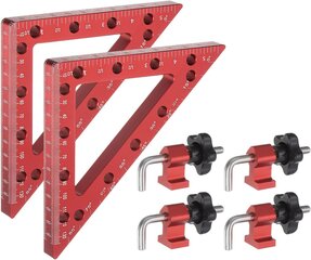 hankekaart nurgaklamber 45 ja 90 kraadi komplekt 2 tk 15cm hind ja info | Käsitööriistad | kaup24.ee