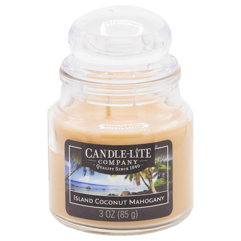 Lõhnaküünal kaanega Candle-Lite Island Coconut Mahogany, 85 g hind ja info | Küünlad, küünlajalad | kaup24.ee