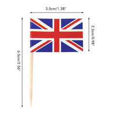 100 tk. Union Jacki minilipud käeshoitavad Briti hambaork lipud tassikoogitopsid Lipud puuviljapulgad peokaunistused hind ja info | Köögitarbed | kaup24.ee