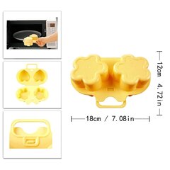 Mikrolaineahjus praetud munade pliit, südamekujuline mikrolaineahi, lillemunapliit, köögitööriist hind ja info | Köögitarbed | kaup24.ee