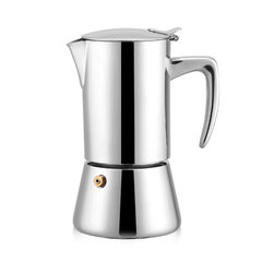 Кофеварка эспрессо из нержавеющей стали Moka Pot объемом 200 мл для газовой и электрической плиты цена и информация | Столовые и кухонные приборы | kaup24.ee