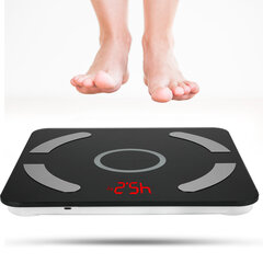 BT Body Fat Scale USB цифровые весы для ванной комнаты с приложением для смартфона BMI Scale (черные) цена и информация | Кухонные весы | kaup24.ee