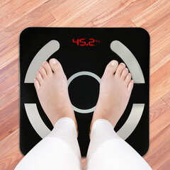 BT Body Fat Scale USB цифровые весы для ванной комнаты с приложением для смартфона BMI Scale (черные) цена и информация | Кухонные весы | kaup24.ee