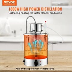 Elektriline alkoholi destilleerimisseade Vevor, 30 L, 1800 W hind ja info | Köögitarbed | kaup24.ee