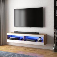 TV laud Selsey Dean LED 100 cm, pruun/valge hind ja info | TV alused | kaup24.ee