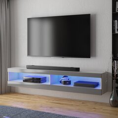 TV laud Selsey Dean LED 140 cm, valge/hall цена и информация | Тумбы под телевизор | kaup24.ee