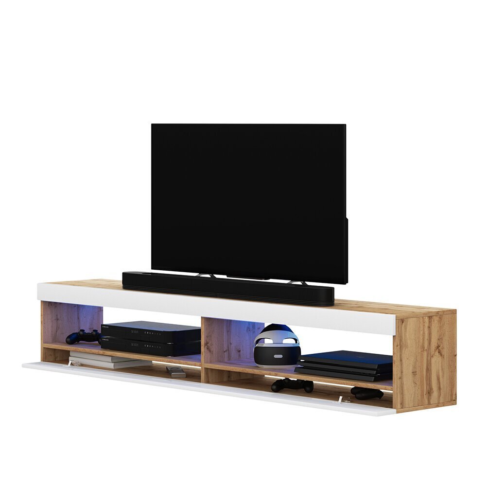 TV laud Selsey Dean LED 140 cm, pruun/valge hind ja info | TV alused | kaup24.ee