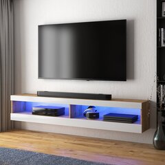 ТВ столик Selsey Viansola LED 140 см, коричневый/белый цена и информация |  Тумбы под телевизор | kaup24.ee