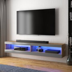 TV laud Selsey Dean LED 140 cm, pruun/hall цена и информация | Тумбы под телевизор | kaup24.ee