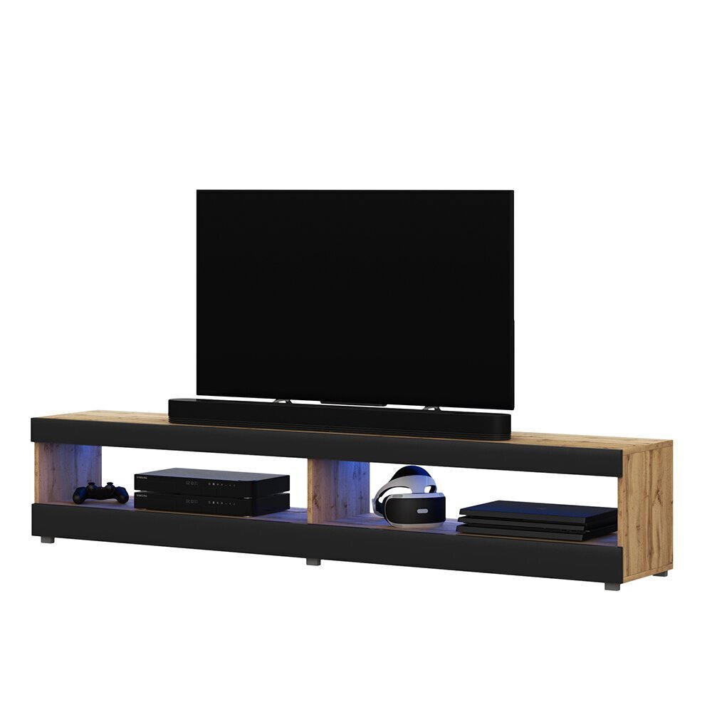TV laud Selsey Dean LED 140 cm, pruun/must цена и информация | TV alused | kaup24.ee