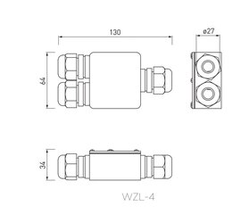 Водонепроницаемая распределительная коробка IP68, 450В, 24А, 2,5мм цена и информация | Кабели и провода | kaup24.ee