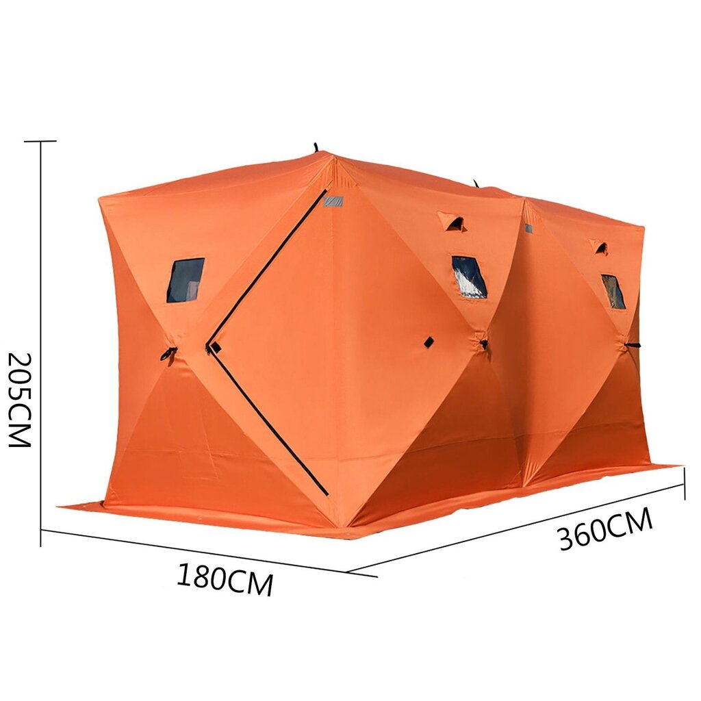 Talvetelk jääpüügiks Vevor, 8 inimest, 360 x 180 x 205 cm hind ja info | Telgid | kaup24.ee