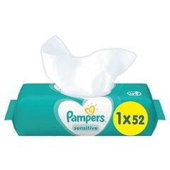 Детские влажные салфетки «Pampers» Sensitive, 52 шт цена и информация | Влажные салфетки | kaup24.ee