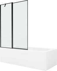 Vonia Mexen Vega su apdaila ir stiklo sienele, 180x80 cm + 120 cm, White+Black frame цена и информация | Ванны | kaup24.ee