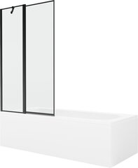 Vann Mexen Vega koos viimistluse ja klaasist seinaga, 180x80 cm + 100 cm, White+Black frame hind ja info | Vannid | kaup24.ee