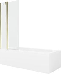 Vann Mexen Vega koos viimistluse ja klaasist seinaga, 180x80 cm + 80 cm, White+Gold/Transparent hind ja info | Vannid | kaup24.ee