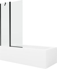 Vonia Mexen Vega su apdaila ir stiklo sienele, 170x70 cm + 100 cm, White+Black/Transparent цена и информация | Ванны | kaup24.ee