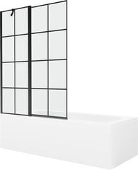 Vonia Mexen Vega su apdaila ir stiklo sienele, 160x70 cm + 120 cm, White+Black grid цена и информация | Ванны | kaup24.ee