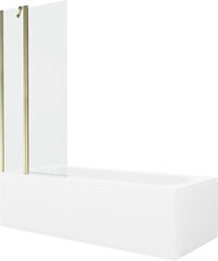 Vann Mexen Vega koos viimistluse ja klaasist seinaga, 150x70 cm + 80 cm, White+Gold/Transparent hind ja info | Vannid | kaup24.ee