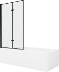 Vann Mexen Vega koos viimistluse ja klaasist seinaga, 180x80 cm + 100 cm (II), White+Black frame hind ja info | Vannid | kaup24.ee