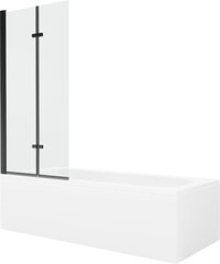 Vonia Mexen Vega su apdaila ir stiklo sienele, 180x80 cm + 80 cm (II), White+Black/Transparent цена и информация | Ванны | kaup24.ee