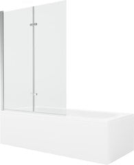 Vann Mexen Vega koos viimistluse ja klaasist seinaga, 180x80 cm + 120 cm (II), White+Chrome/Transparent цена и информация | Ванны | kaup24.ee