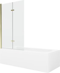 Vann Mexen Vega koos viimistluse ja klaasist seinaga, 180x80 cm + 100 cm (II), White+Gold/Transparent hind ja info | Vannid | kaup24.ee