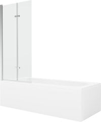 Vann Mexen Vega koos viimistluse ja klaasist seinaga, 180x80 cm + 80 cm (II), White+Chrome/Transparent hind ja info | Vannid | kaup24.ee