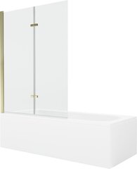 Vonia Mexen Vega su apdaila ir stiklo sienele, 170x70 cm + 120 cm (II), White+Gold/Transparent цена и информация | Ванны | kaup24.ee