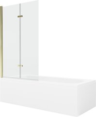 Vonia Mexen Vega su apdaila ir stiklo sienele, 160x70 cm + 100 cm (II), White+Gold/Transparent цена и информация | Ванны | kaup24.ee