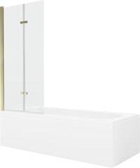 Vonia Mexen Vega su apdaila ir stiklo sienele, 150x70 cm + 80 cm (II), White+Gold/Transparent цена и информация | Ванны | kaup24.ee