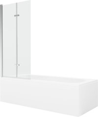 Vann Mexen Vega koos viimistluse ja klaasist seinaga, 150x70 cm + 80 cm (II), White+Chrome/Transparent hind ja info | Vannid | kaup24.ee