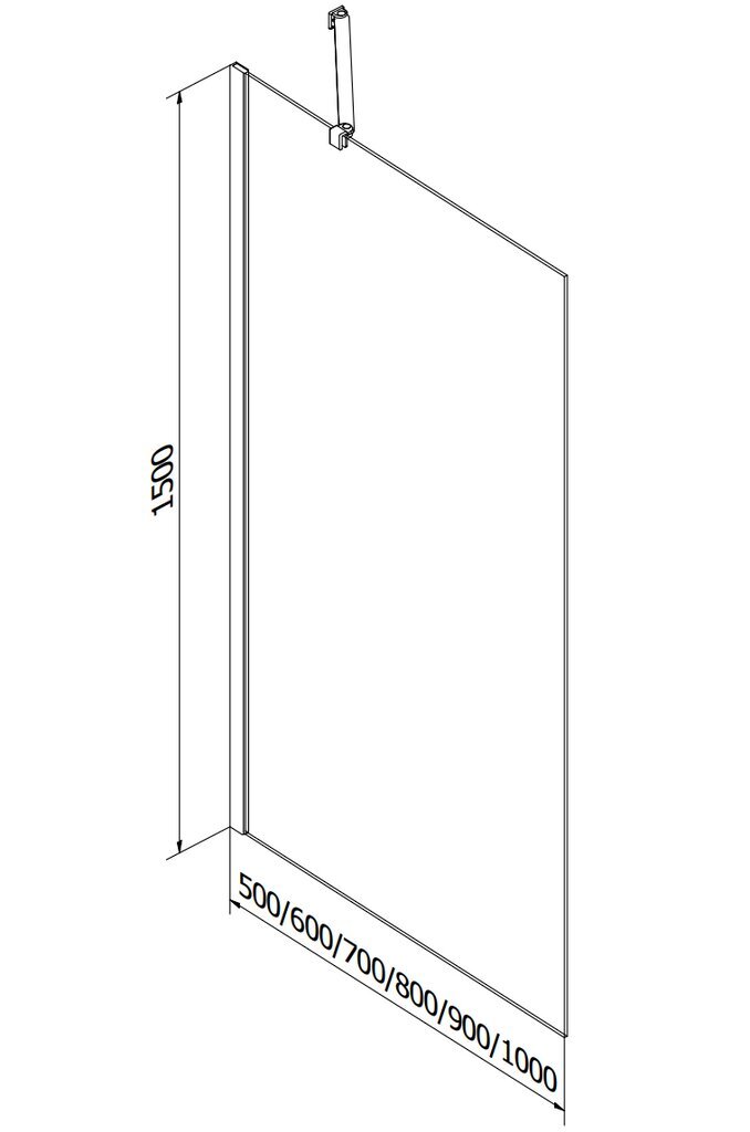 Vann Mexen Vega koos viimistluse ja klaasist seinaga, 180x80 cm + 90 cm, White+Black grid hind ja info | Vannid | kaup24.ee