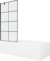 Vonia Mexen Vega su apdaila ir stiklo sienele, 180x80 cm + 90 cm, White+Black grid цена и информация | Ванны | kaup24.ee