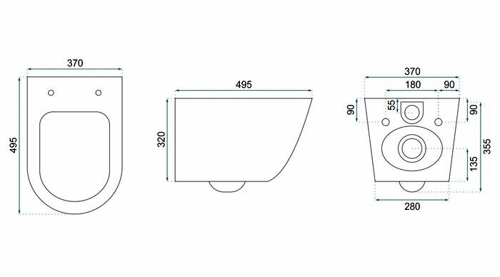 Seinapealne wc-pott Rea Carlos Slim Rimless, Granit Matt цена и информация | WС-potid | kaup24.ee