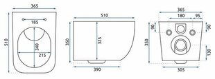 Подвесной унитаз REA Martin Slim Rimless Duroplast цена и информация | Унитазы | kaup24.ee