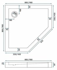 Душевой поддон Rea Diamond с сифоном, 80х80 см, White цена и информация | Стойки для душа | kaup24.ee