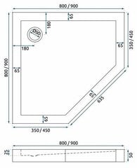 Душевой поддон Rea Diamond с сифоном, 90x90 см, White цена и информация | Стойки для душа | kaup24.ee