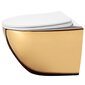 Seinapealne wc-pott Rea Carlo Flat Mini, Gold/White цена и информация | WС-potid | kaup24.ee