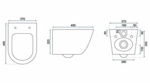 Seinapealne wc-pott Rea Carlo Mini Flat hind ja info | WС-potid | kaup24.ee