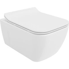 Mexen Margo Rimless WC, aeglaselt sulguva kaanega, õhukese istmega, Duroplast, valge - 30420800 hind ja info | WС-potid | kaup24.ee