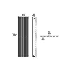 **Paneelradiaator, vertikaalne 160x45 cm, valge, ''HB''.** hind ja info | Küttekehad | kaup24.ee