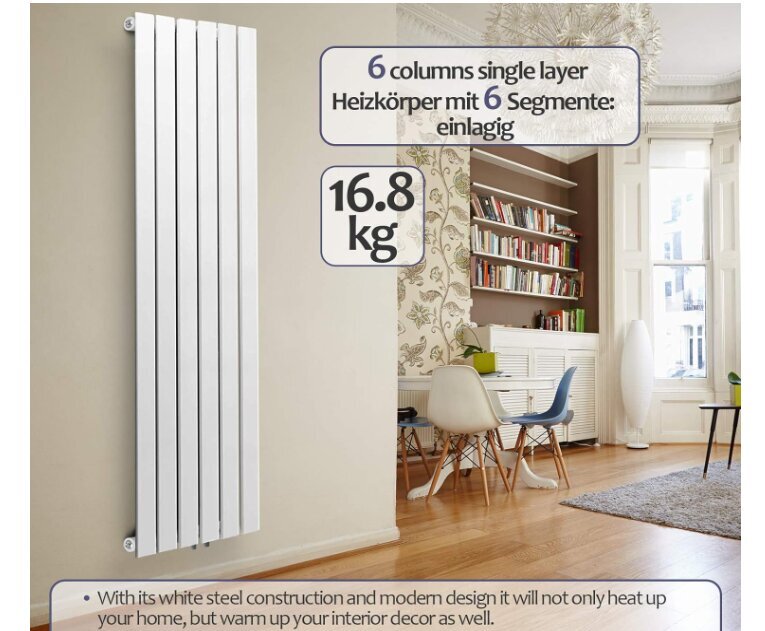 **Paneelradiaator, vertikaalne 160x45 cm, valge, ''HB''.** цена и информация | Küttekehad | kaup24.ee