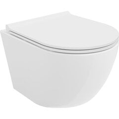 Mexen Margo Rimless WC, aeglaselt sulguva kaanega, õhukese istmega, Duroplast, valge - 30220500 hind ja info | WС-potid | kaup24.ee