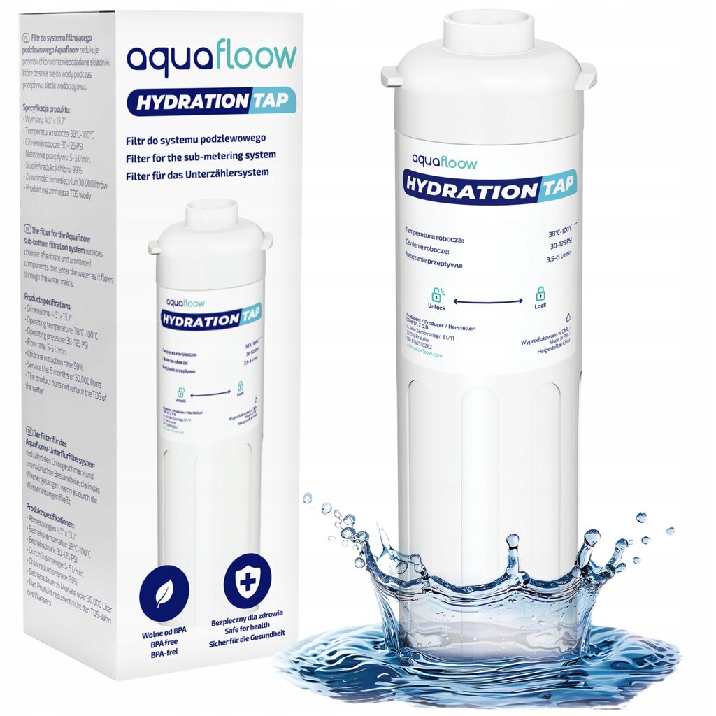 AquaFloow Hydration Tap filtrikassett kraanikaussi veealusele süsteemile hind ja info | Veefiltrid | kaup24.ee