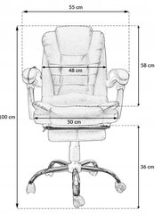 Premium kontoritool, reguleeritav massaažitugitool KB102, must ökonahk hind ja info | Kontoritoolid | kaup24.ee