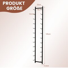 Costway veiniriiuli sein 6 veinipudelile metallist pudelihoidja 22 x 13,5 x 145 cm must цена и информация | Полки | kaup24.ee