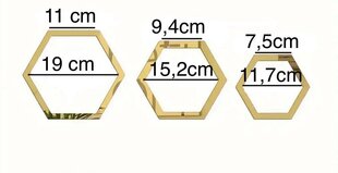 48 шт. шестигранные 3D настенные зеркальные наклейки, гибкие акриловые самоклеящиеся самоклеящиеся наклейки для дома цена и информация | Элементы декора для стен, потолка | kaup24.ee