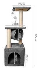 Kassikraabits, Purlov M-9480, 90 cm hall hind ja info | Kassi kraapimispuud | kaup24.ee